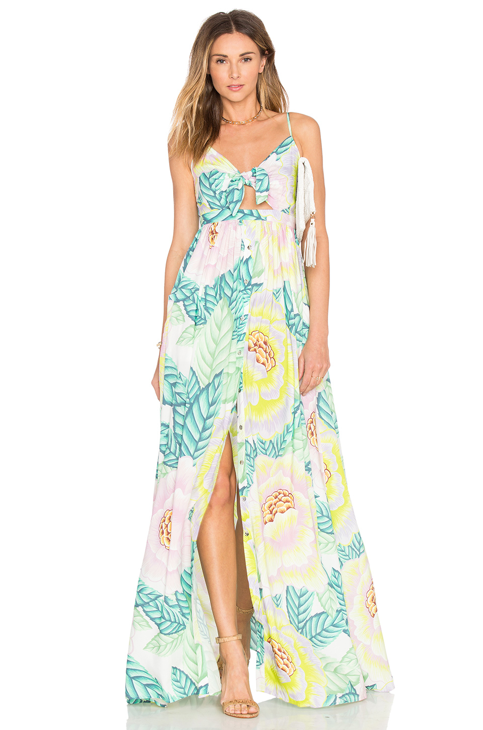 Lyst Mara Hoffman Tie Front Maxi Dress